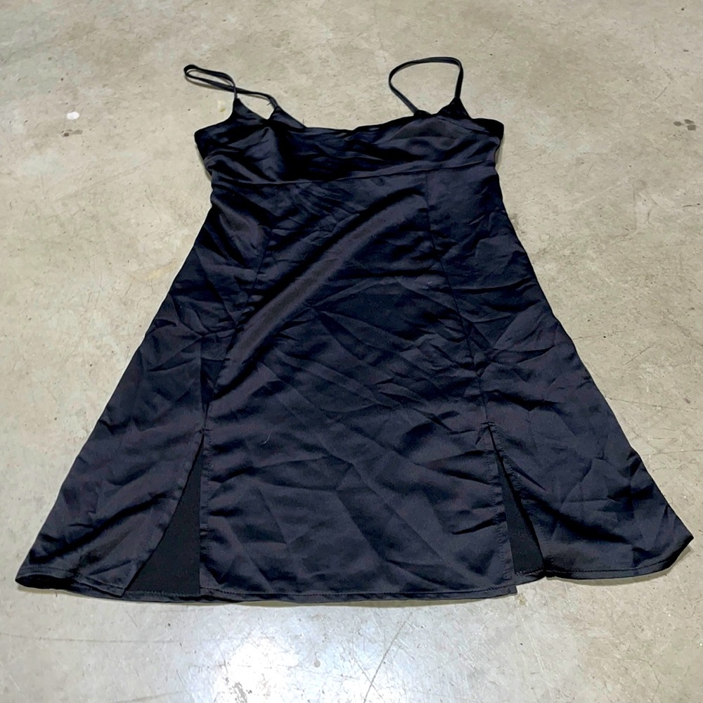 Black satin dress